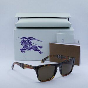 Burberry BE4434 414673 Square Sunglasses - Check Sand/Brown